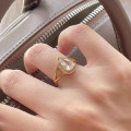 A44330 simple s925 sterling silver teardrop rhinestone simulatedring unique ring