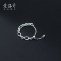 A33511 s925 sterling silver trendy fashion simple chain unique ring