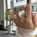 A41402 sterling silver big heart unique simple ring