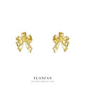 A42594 sterling silver butterfly stud elegant fashion gold metal earrings