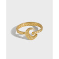 A33438 design minimalist moon qualitys925 sterling silver adjustable ring
