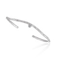 A43599 rhinestone unique elegant adjustable silver bangle bracelet