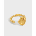 A31290 small design irregular wrinkled s925 sterling silver adjustable ring