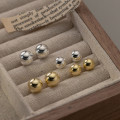 A39011 sterling silver ball stud simple earrings