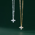 A36746 s925 sterling silver rhinestone short necklace