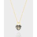 A41155 natural heart sterling silver s925 necklace