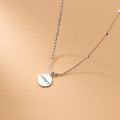 A32404 s925 sterling silver fashion thai silver circle letter necklace