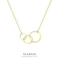 A43040 s925 sterling silver simple fashion circle geometric necklace