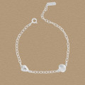 A44277 shell heart charm sterling silver s925 heartshape bracelet