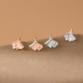 A45531 s925 sterling silver trendy sweet dainty rhinestone stud earrings