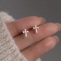 A43467 s925 sterling silver rhinestone stud trendy earrings