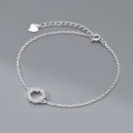 A40707 s925 sterling silver rhinestone circle hollowed charm design bracelet