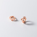 A44948 s925 sterling silver sweet rhinestone weave stud earrings