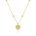 A43945 heart pendant s925 sterling silver bead chain bar necklace