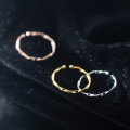 A36331 S925 silver simple fashion chic twist adjustable ring