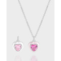 A41477 design heart glazed cubic zirconia sterling silver s925 necklace