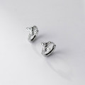 A35980 s925 sterling silver chic simple silver vintage crossM earrings