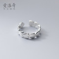 A32119 s925 sterling silver chic sweet adjustable heart ring