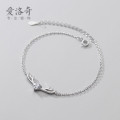 A36091 s925 sterling silver christmas sweet deer charm bracelet