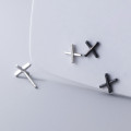 A43327 s925 silver simple stud bar cute earrings