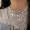A42731 sterling silver pearl simple elegant necklace