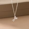 A41508 s925 sterling silver unique rhinestone scissor cute elegant sparkling design necklace