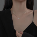 A36933 s925 sterling silver trendy sweet heart necklace