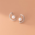 A35933 s925 sterling silver chic fashion pearl earrings