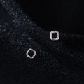 A33860 s925 sterling silver chic fashion rhinestone square earrings