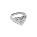 A35165 design heartshape letter initial silver adjustable ring