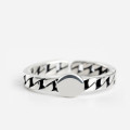 A32592 s925 sterling silver small trendy silver oval adjustable silver ring
