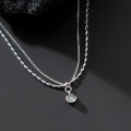 A38408 s925 sterling silver design double doublelayer layered necklace