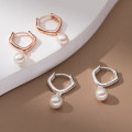 A40894 s925 sterling silver trendy pearl elegant earrings