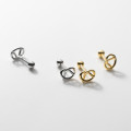 A36633 s925 sterling silver simple cute bar rope fashion earrings