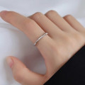 A43745 s925 sterling silver rhinestone adjustable ring
