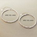 A41373 s925 sterling silver simple charm bracelet
