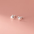 A35732 s925 sterling silver heart earrings
