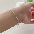 A43741 s925 silver trendy sweet simple double layered charm bracelet