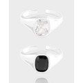 A41447 design square cubic zirconia adjustable sterling silver s925 ring