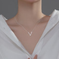 A35218 s925 sterling silver fashion simple letter initial necklace