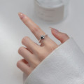 A36190 s925 sterling silver fashion unique black ring