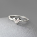 A45829 s925 sterling silver trendy sweet heart twist ring