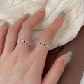 A43727 sterling silver stars simple fashion adjustable ring