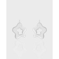 A43962 hollowed stars stud sterling silver s925 earrings