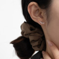 A39950 s925 sterling silver simple rhinestone stud design elegant earrings