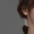 A36396 s925 sterling silver cute heart simple trendy earrings
