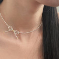 A43520 s925 sterling silver trendy sweet unique butterfly necklace