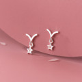 A38066 s925 sterling silver design rhinestone stars stud dainty earrings
