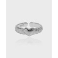 A36582 design minimalist heartshape qualitys925 sterling silver adjustable ring