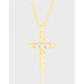A42608 design twist cubic zirconia sterling silver s925 necklace